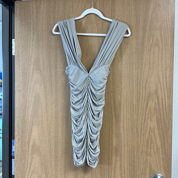 Keanan Plunging Ruched Mini Dress - Picture 4 of 8